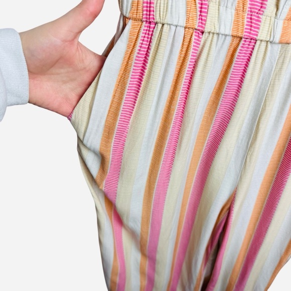 Matilda Jane Take A Chance Sleeveless Striped Jumpsuit Wide Leg Cropped Size S - Picture 3 of 10